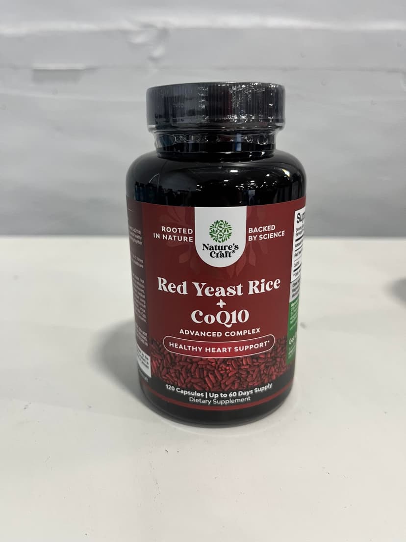 Red Yeast Rice with CoQ10 Supplement - Healthy Heart Support - 120 Ct | Red Yeast Rice 1200 mg - Advanced Complex for Energy & Antioxidant Support - GMP - Third Party Tested – 60 Servings