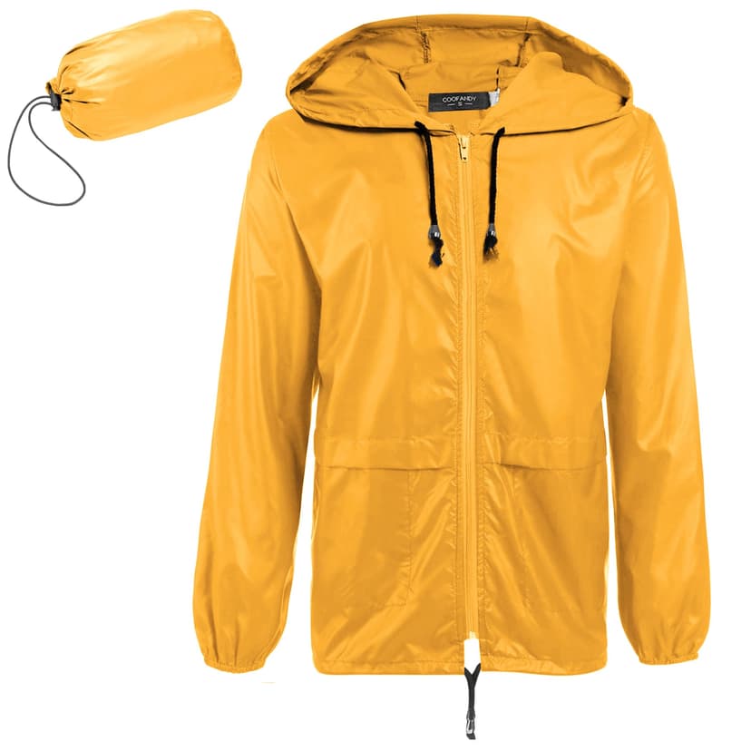 COOFANDY Mens Packable Rain Jacket Lightweight Waterproof Raincoat with Hood Outdoor Rain Gear Travel Hiking Cycling