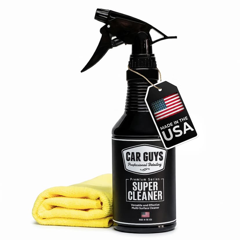 CarGuys Interior Car Cleaner for Tough Stains | Stain Remover for Car Seats, Carpet, Upholstery, & Leather | 18 Oz Kit with Microfiber Towel
