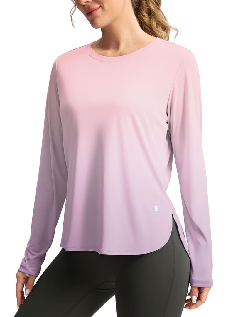 G Gradual Women's Sun Shirts UPF 50+ Long Sleeve Workout Hiking Tops | UV Protection, Rash Guard, Lightweight, Quick Dry, High-Low Hem, Athletic Running Swim Shirts for Women
