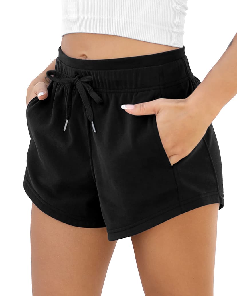 ODODOS Women's Sweat Shorts with Pockets Cotton French Terry Drawstring Summer Workout Casual Lounge Shorts