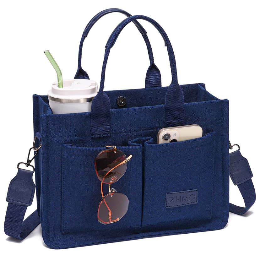 ZHMO Canvas Tote Bag for Women,Women's Bags Crossbody Bags Work Laptop Tote Bag Large Handbags Purse for Travel Nurse Teacher