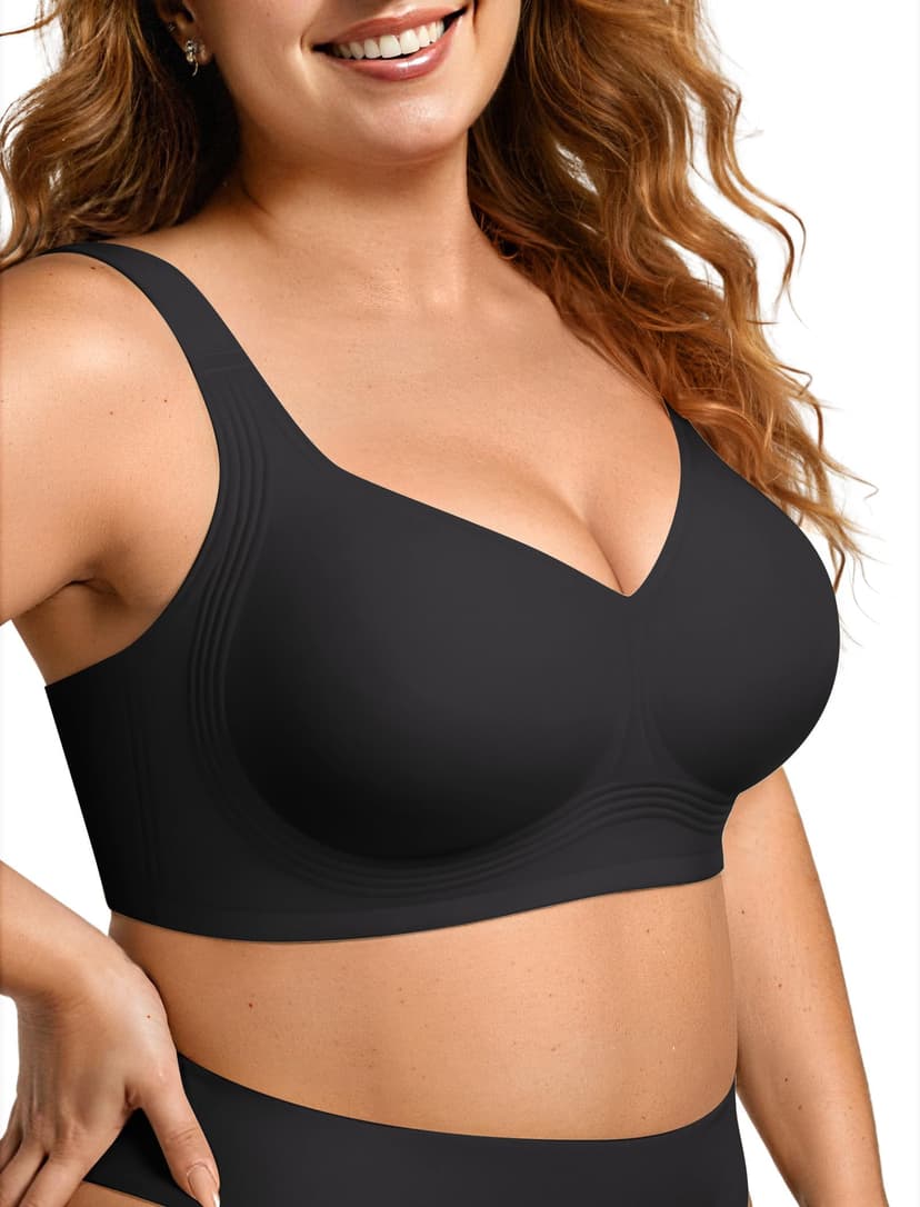 OEAK Womens Wireless Jelly Bra Plus Size Supportive Seamless Bras Full Coverage Push Up Comfortable No Underwire Tshirt Bras