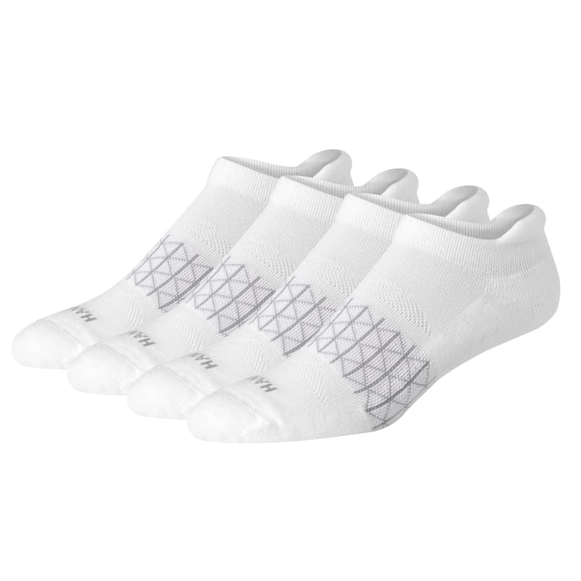 Hanes Men's Socks, Absolute Comfort Cushioned Moisture-wicking Seamless Toe, 4 Pack, Ankle, Crew and Heel Shield Socks