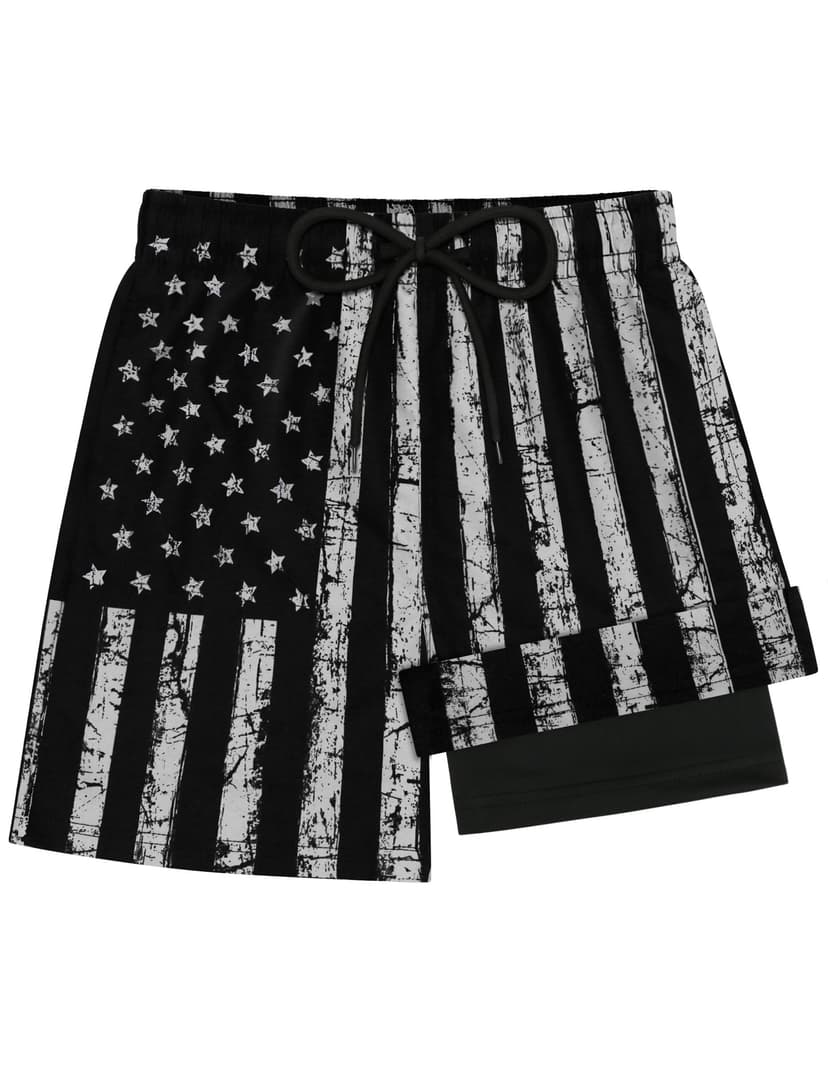Olreco Boys Swim Trunks with Compression Liner Kids Bathing Suit Boys Board Shorts Quick Dry Teen Swimsuit Kids Swim Shorts