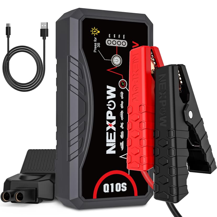 NEXPOW Car Jump Starter 2026 Upgraded Car Battery Jump Starter Pack 3000A Peak for Up to 9.0L Gas and 7.0L Diesel Engine 12V Auto Battery starter Jumper Cables Portable Lithium Jump Box with USB QC3.0
