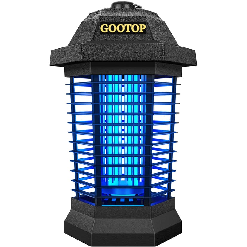 GOOTOP Bug Zapper Outdoor, Mosquito Zapper, 3 Prong Plug in Electric Fly Zapper, Mosquito Killer, Fly Traps, Flying Insects Zapper Indoor Outdoor, 4200V, ABS Plastic Outer (Black)