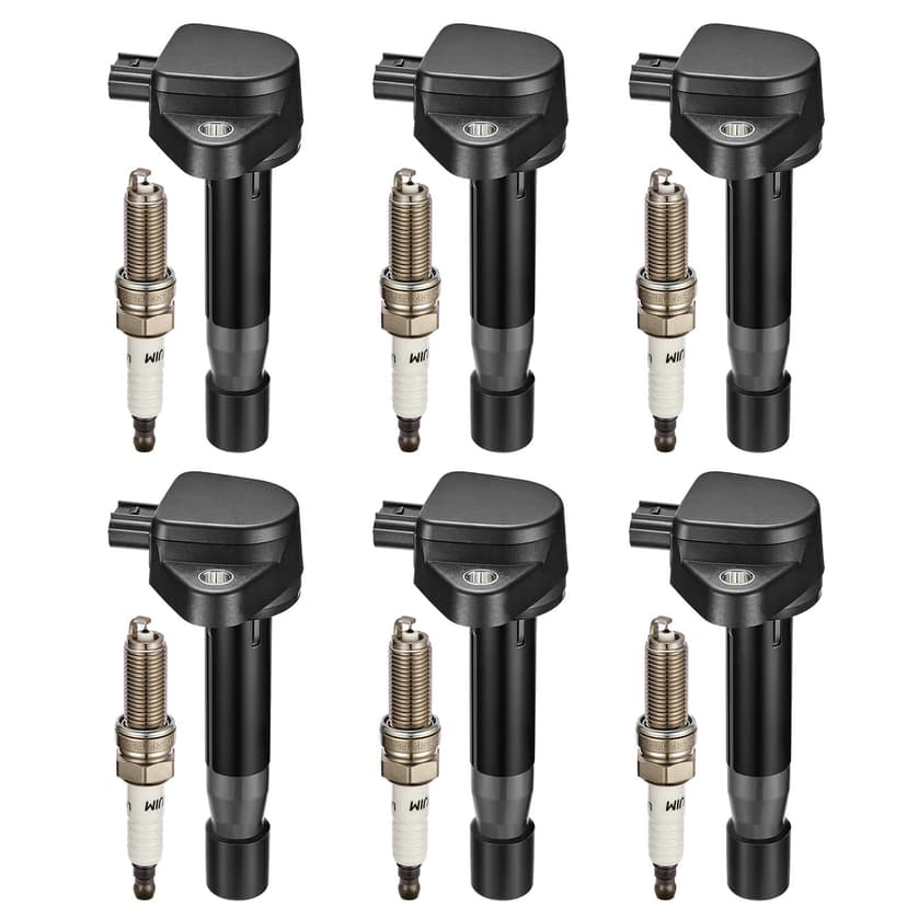 BDFHYK Ignition Coils UF603 and Iridium Spark Plug 97390 Compatible with Honda Accord 08-12 Honda Odyssey Crosstour Acura TL RL TSX ZDX RDX 09-14 Acura Oem Coil Pack V6 3.5L 3.7L UF624 Set of 6