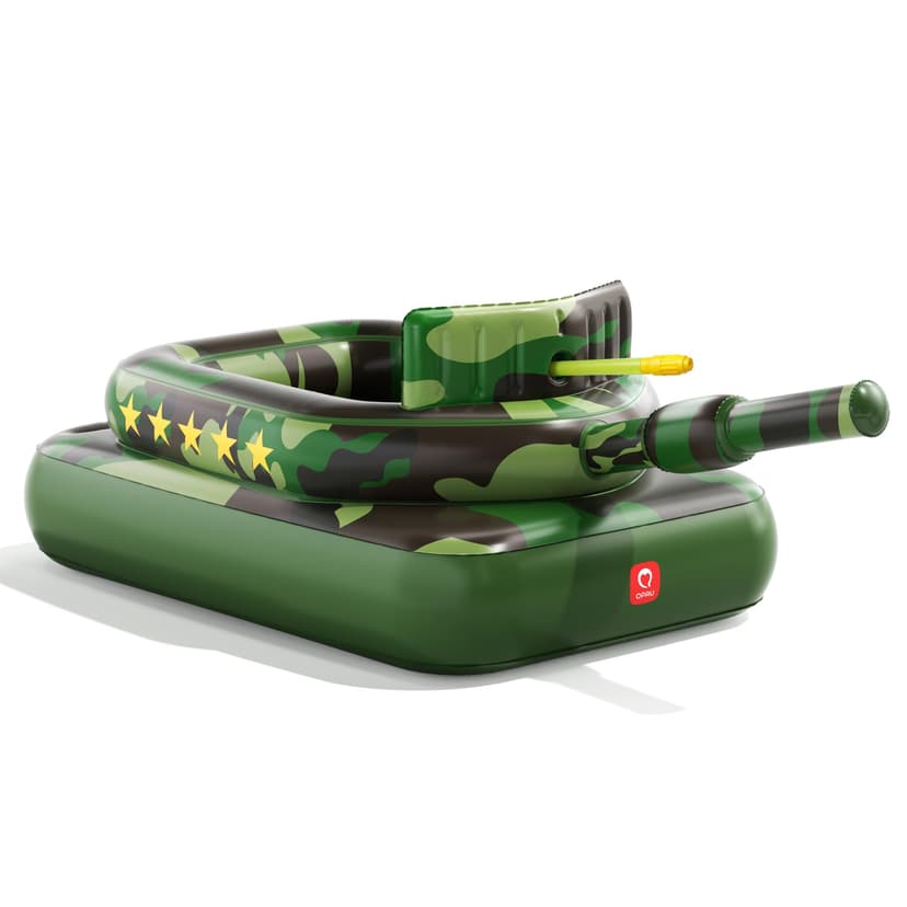 QPAU Inflatable Tank Pool Float for Adults & Kids – Ride-On Camouflage Floaty with Water Cannon, Swim Raft Toy for Boys Girls, Lake Beach Backyard Party Floaties
