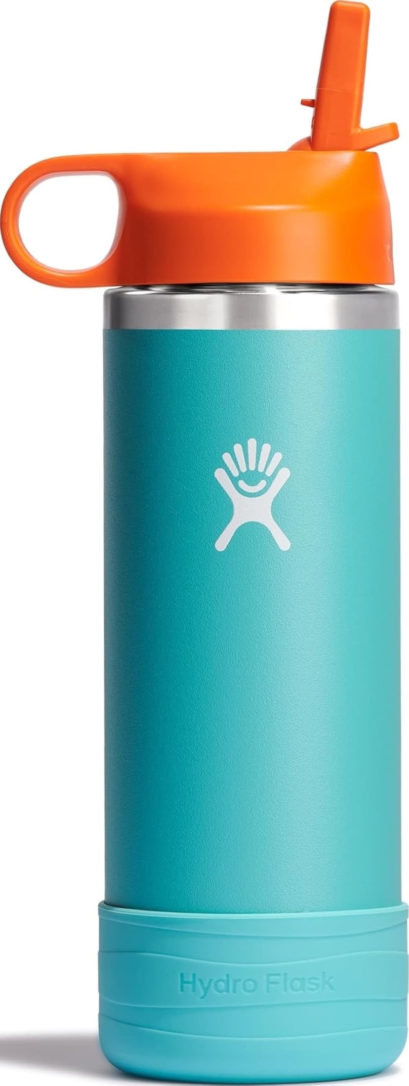 Hydro Flask Kids Water Bottle for School - Stainless Steel and Insulated with Straw Cap - 18 Oz in Seaspray Blue