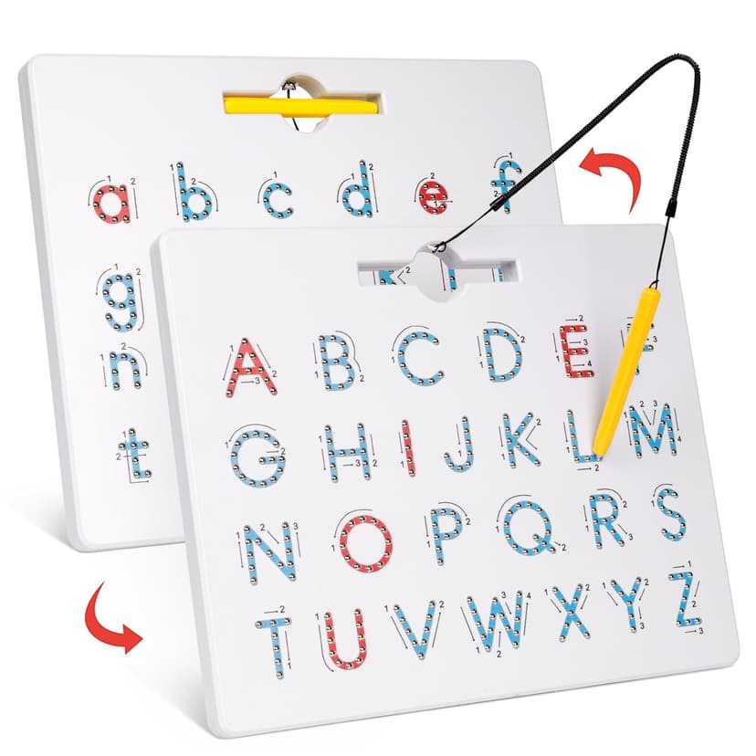 GAMENOTE Magnetic Letter Board Double Sided, ABC Alphabet Tracing Board | 2 in 1 preschool learning toy, uppercase lowercase letters, handwriting practice, educational classroom toy for toddlers kids