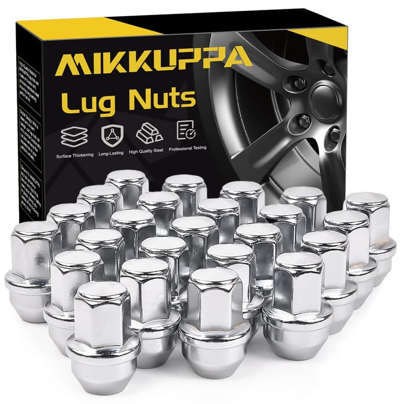 MIKKUPPA 24pcs M14x1.5 F150 Lug Nuts, Chrome OEM Style Replacement for 2015-2024 F-150 F150 Expedition Lincoln Navigator Factory Wheels 21mm Hex Anti-Rusting Updated Tire Nuts