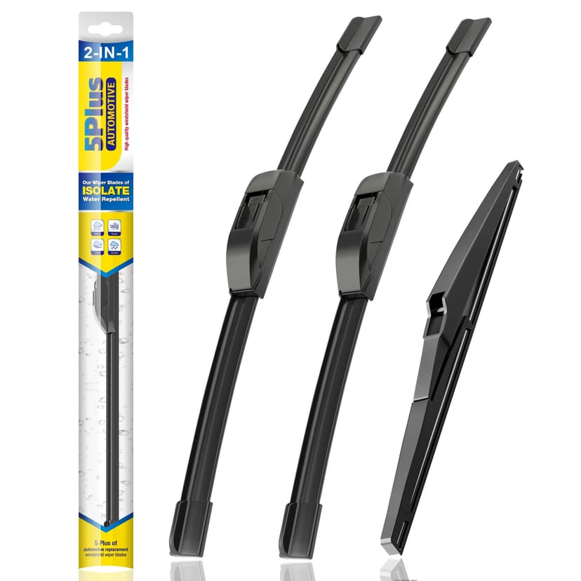5 PLUS® Silicone Windshield Wiper Blades Replacement for 2022-2011 DODGE Durango 2013-2011 Jeep Grand Cherokee Wiper Blades(Set of 3),Automotive Replacement Windshield Wiper Blades-22"/21"/12"