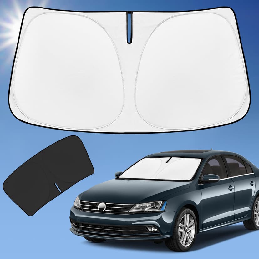 Sun Shade Sunshade for VW Jetta 2011-2018 Windshield Cover | 4-Layer Front Window Shade Custom fit Volkswagen Jetta Sun Visor 240T Foldable Shade Shield Blocks UV Rays Accessories