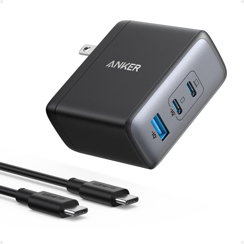 Anker Nano 100W MacBook Charger, 3-Port Fast Compact GaN USB Charger Block | With 1 Pack & 1 Cable for MacBook Pro/Air, Pixelbook, ThinkPad, Dell XPS, iPad Pro, iPhone 17 Series, Galaxy S23, and More