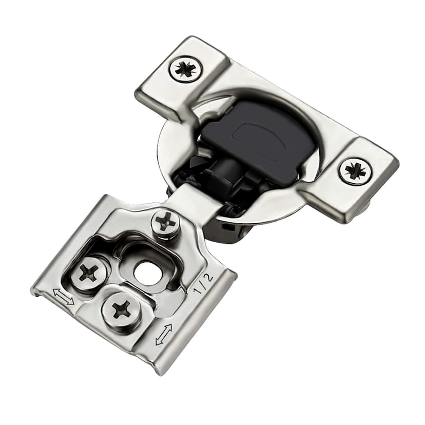Ravinte 60 Pack (30 Pairs) 1/2 Inch Overlay Soft Close Hinges for Kitchen Cabinets - Satin Nickel Hidden Concealed Hinge, Stainless Steel, Self Closing