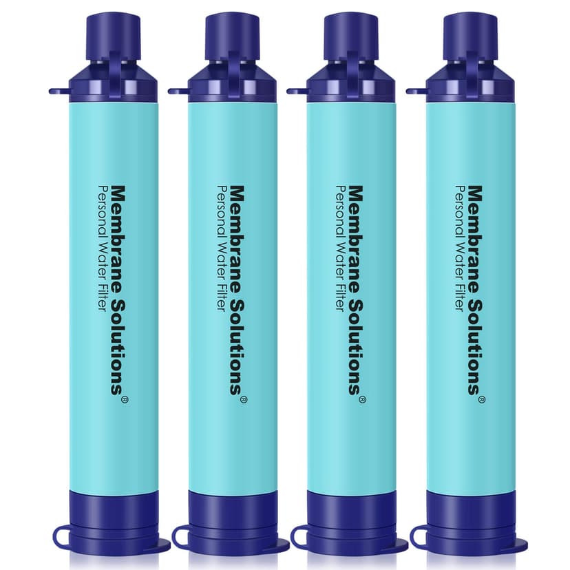 Membrane Solutions Straw Water Filter S1, NSF/ANSI 42&372&401 certificated, Survival Filtration Portable Gear, Emergency Preparedness, Supply for Drinking Hiking Camping Team Family Outing