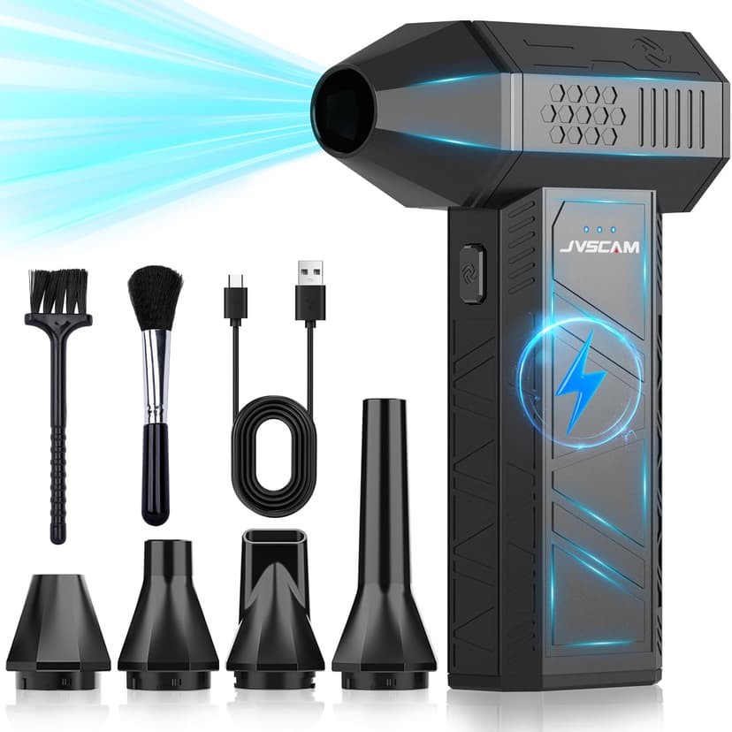 Compressed Air Duster-130000RPM Super Power Air Blower with Brushless Motor | 3-speed adjustable rechargeable Air Duster for PCs, Keyboards, Cars, Outdoor Use, the Home, and Clearing Snow and Leaves