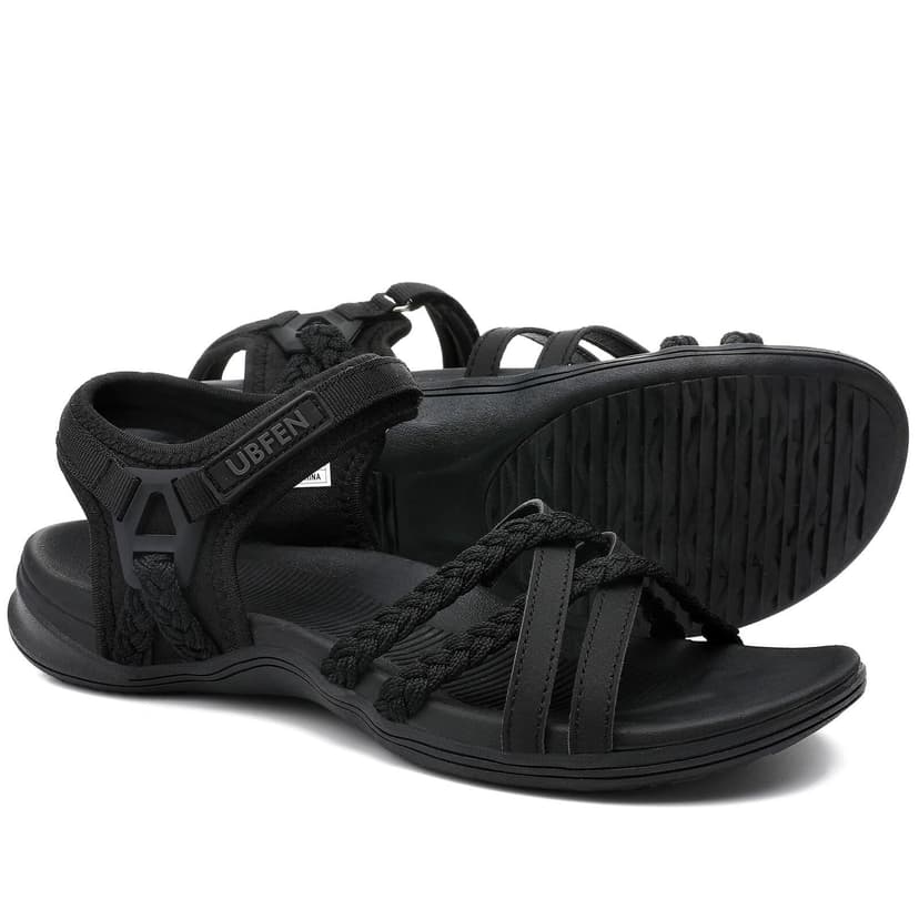 UBFEN Womens Hiking Comfort Sport Sandals Beach Vacation Camping Casual Sport Sandals with Adjustable Straps and Arch Support