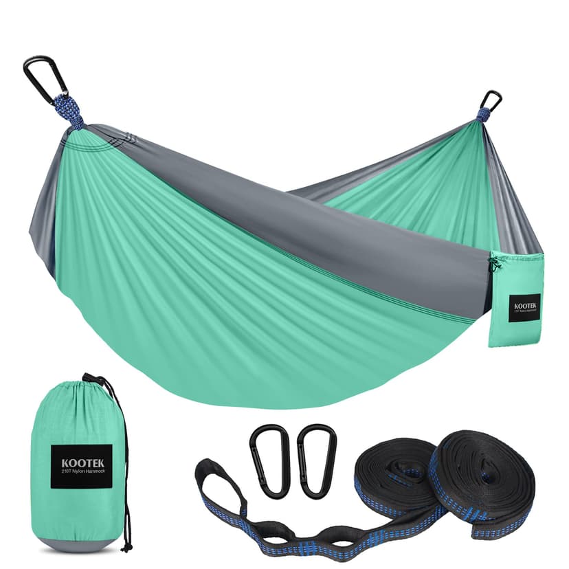 Kootek Camping Hammock, Portable Hammocks with Tree Straps & Attached Carry Bag, Camping Essentials Gear, Perfect for Outside Indoor Hiking Beach Backpack Travel