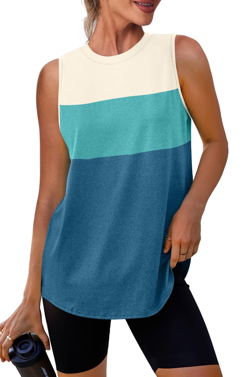 Womens Workout Tank Tops Lightweight Sleeveless Shirts for Women Loose Fit Tops for Athletic Running Tennis Yoga