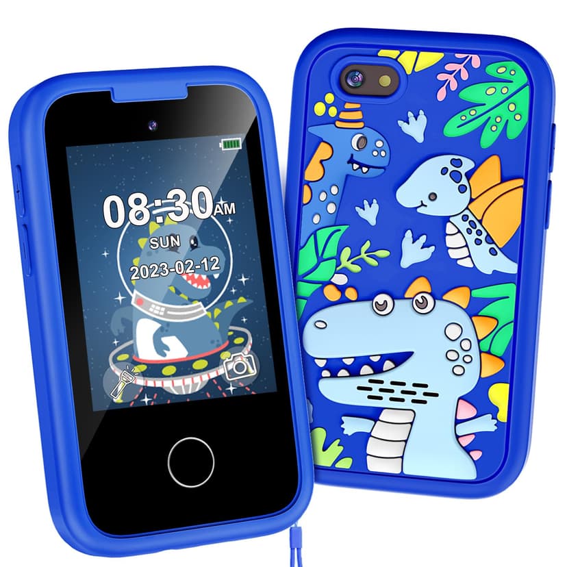 Kids Phone for Boys, Christmas Birthday Gifts for Boys Girls Ages 3-10 | Kids Toys Cell Phone, 2.8" Touchscreen Children Learning Play Toy Phone with Dual Camera, Game, Music Player, 8GB Card Blue