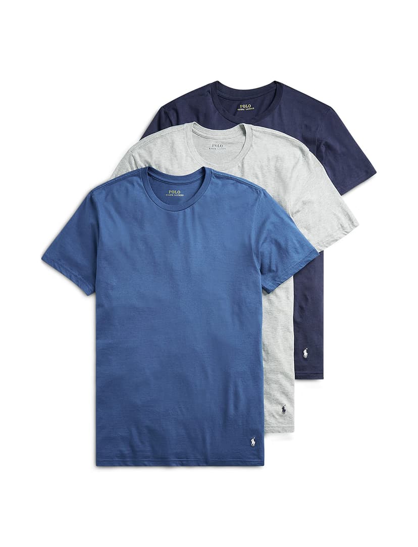 POLO RALPH LAUREN Men's T-Shirt, 3-Pack, Classic Men's Cotton Crewneck Shirts, Moisture-Wicking, (Long, Big & Tall)