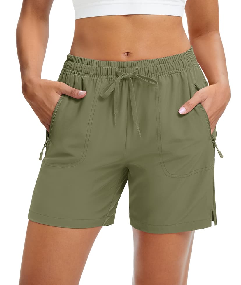 MAGCOMSEN Women's 5" Hiking Shorts UPF 50+ Quick Dry Lightweight Athletic Running Golf Summer Casual Shorts with Pockets