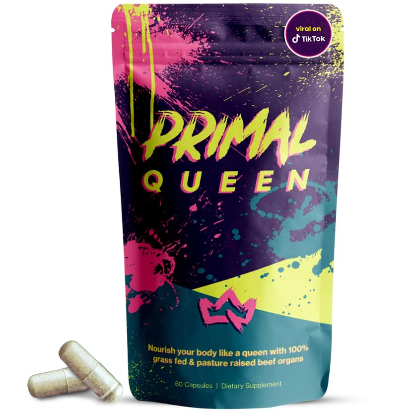 Primal Queen Grass Fed Beef Organ Supplement for Women, 60 Capsules | Freeze-Dried Beef Organs for Women, Liver, Organ Meat Complex Pills, Bovine Supplements, No Fillers, 30-Day Supply