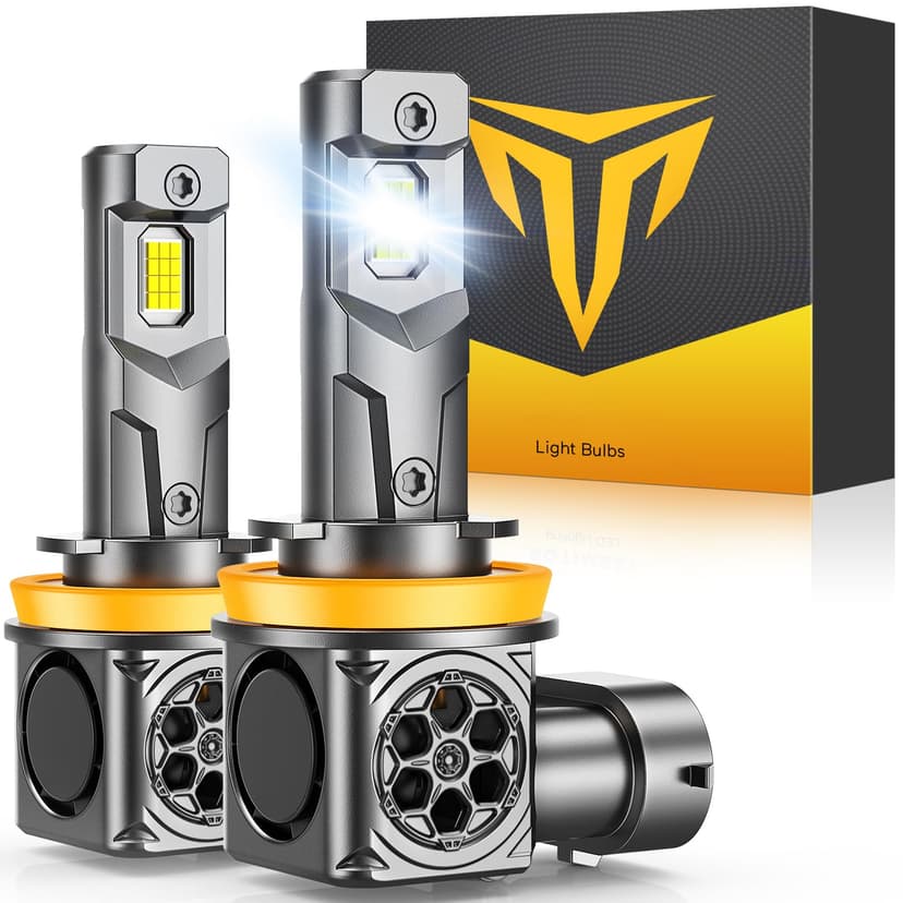 Ursprung 2026 𝐍𝐞𝐰 H11/H9/H8 Bulbs, 1300% 110000LM Enhanced 6500K Cool White, 1:1 OEM Plug & Play, CANBUS Anti-Code Ready, Over 85000 Hours Usage, IP68 Waterproof, Pack of 2