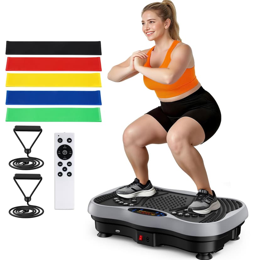 GLYLF Vibration Plate Exercise Machine, 130 Levels Full Body Workout Vibrating Plate for Lymphatic Drainage Weight Loss, 450 Lbs Capacity Shake Platform with Bluetooth for Women Men