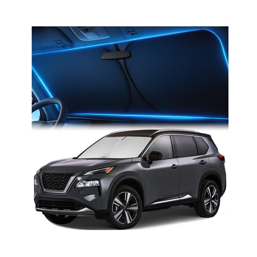 Magnelex Windshield Sun Shade for Nissan Rogue 2021 2022 2023 2024 2025 2026, Foldable Car Window Sunshade, Heat & UV Visor Cover, Reflective Front Shades Accessories