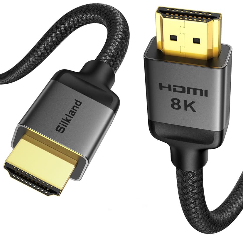 Silkland HDMI 2.1 Cable 20FT, [4K@240Hz 144Hz 120Hz, 8K@60Hz] 1440P Ultra High Speed HDMI Cable 48Gbps (Upgrade Braided), HDR10+, eARC, HDCP 2.3, Compatible for Xbox/PS5/PS4/Roku TV