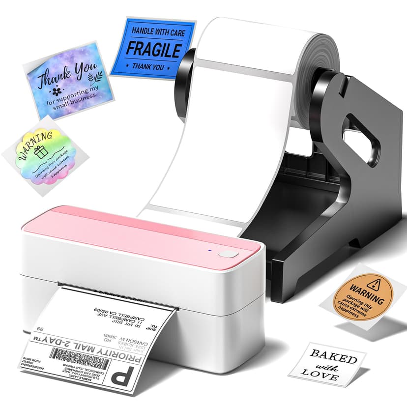 Phomemo Bluetooth Thermal Label Printer, 241BT 4X6 Wireless Shipping Label Printer for Small Business Pink