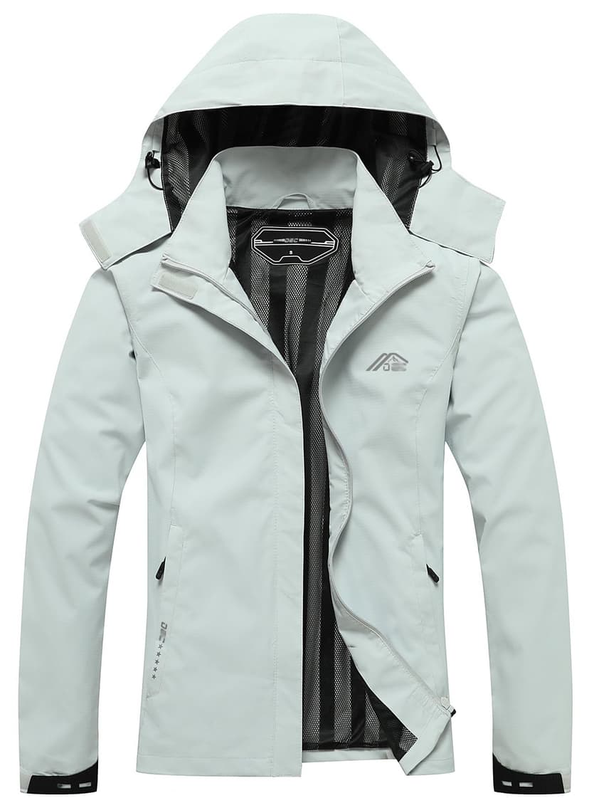 DECKTIN Women's Waterproof Raincoat Lightweight Rain Jacket Detachable Hood Travel Outdoor