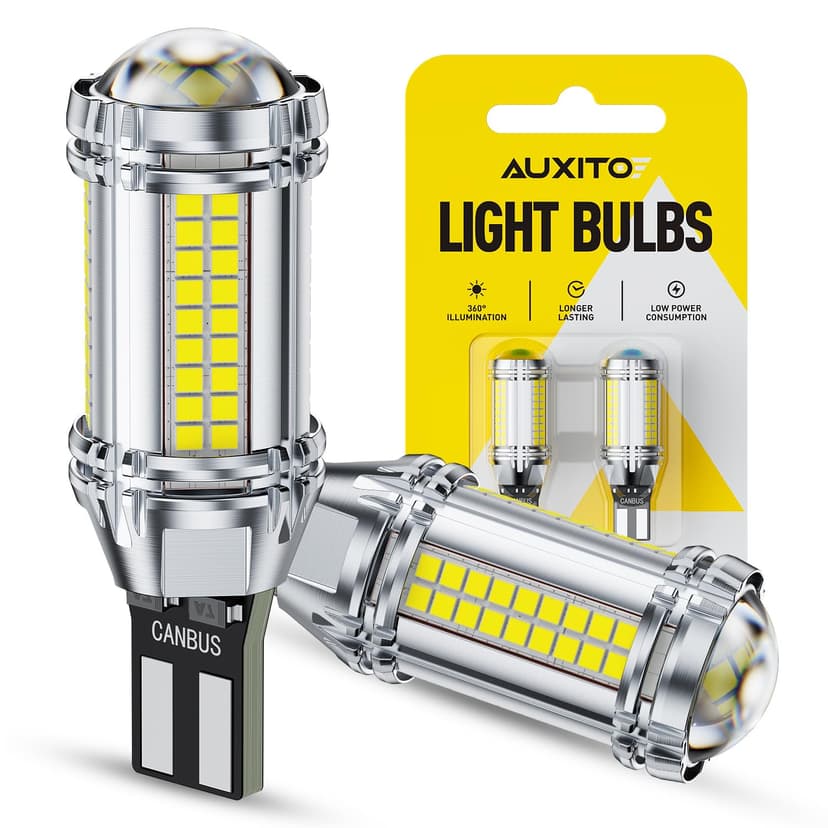 AUXITO 921 LED Bulb Reverse Lights, 600% Super Bright 912 T15 led Backup light, CAN-Bus Error Free 906 922 W16W LED Bulbs for Reverse Back Up Marker Lights, 6000K White