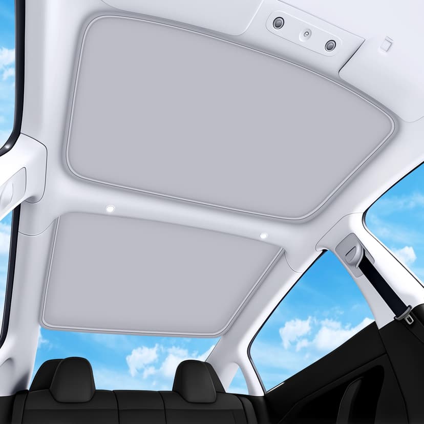 QINQINTU 2026 Upgraded for Tesla Model 3 Accessories Sunshade Roof [No Sag, Ice-Crystal Cooling Coatings] Heat Insulation Glass Roof Sun Shade for Tesla Model 3 Accessories 2022-2026 Gray