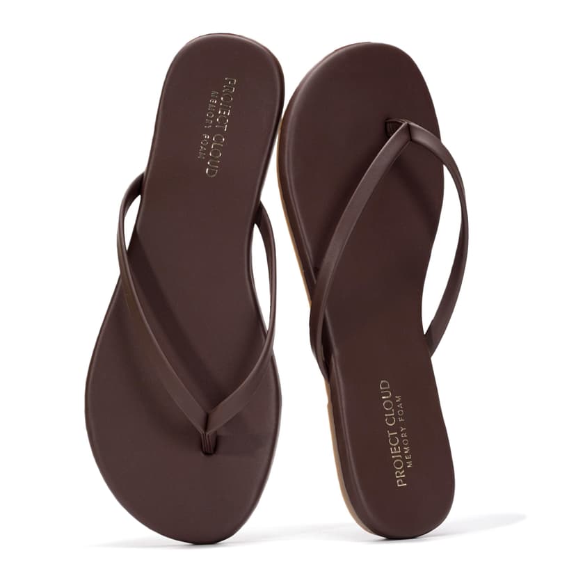 Project Cloud Flip Flops for Women Footwear- Lightweight and Memory Foam Insole Sandals for Women 2026 - Durable Non-Slip Beach Essentials Flats for Women Sandals (Foundations)