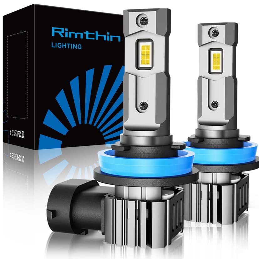 rimthin H11 Bulbs, H8 H9 Fog Light Cool White Light Bulbs, IP67 Waterproof, Pack of 2