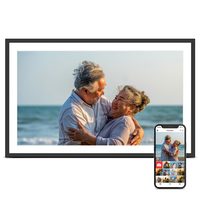 Digital Picture Frame, Frameo 15.6 Inch Large Digital Photo Frame WiFi, 1920 * 1080 IPS FHD Touch Screen, 32GB, Tabletop&Wall-Mounted, Electronic Photo Frame, Share Video, Birthday, Wedding, for Mom