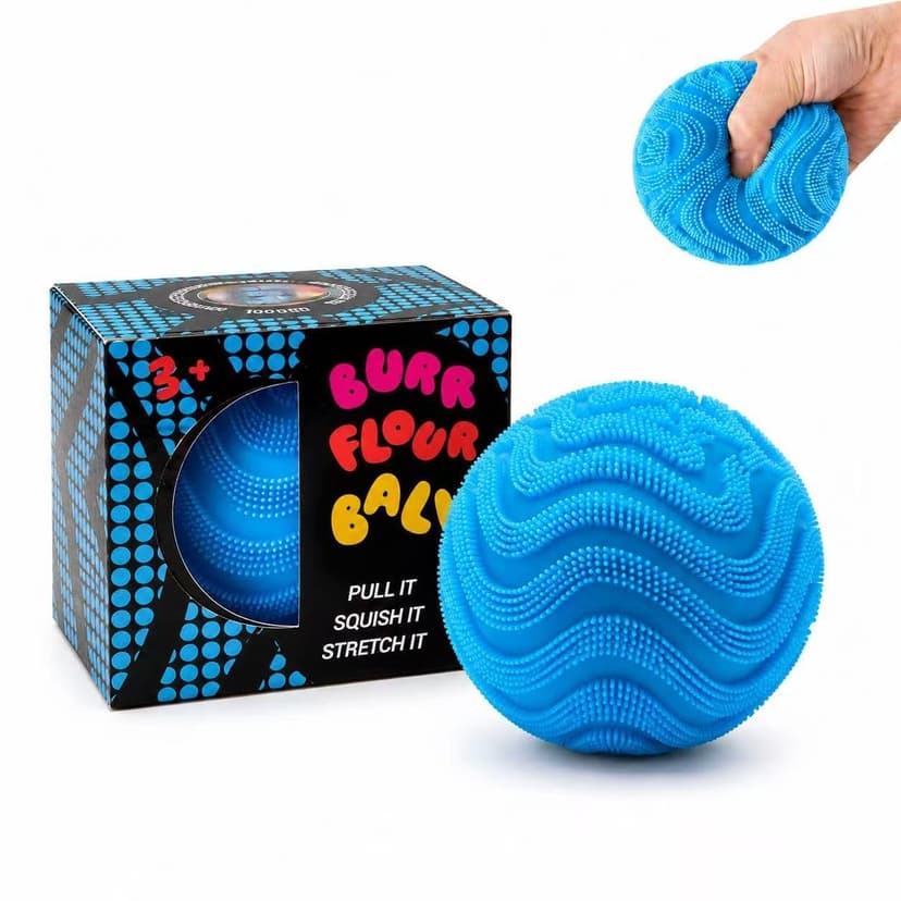 Fuzz Ball Squishy Stress Ball,Soft Fidget Squishy Fuzz Squeeze Ball for Adults,Anxiety Stress Relief Toys,Party Favors Gift for Adults (Blue Ball)