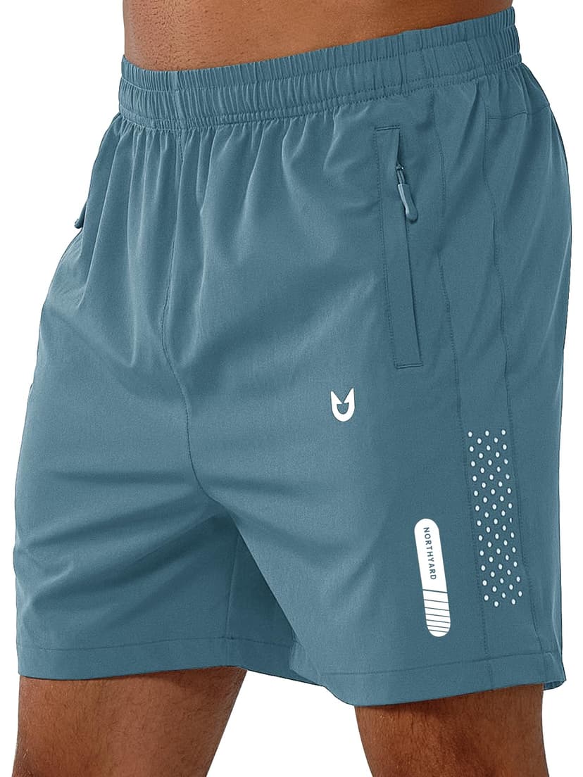 NORTHYARD Men's Athletic Running Shorts Gym Workout 7"/9"/5" Zipper Pockets | Quick Dry, Lightweight, Breathable, Unlined, Moisture-wicking, Reflective Strips, Elastic Waist, Sports Basketball Tennis