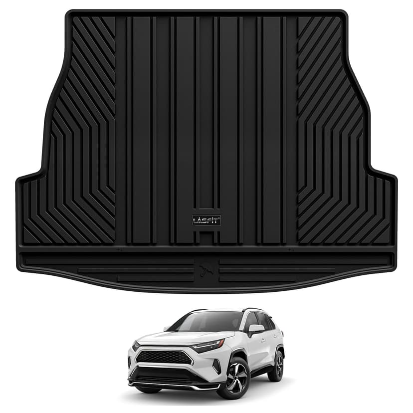 LASFIT Cargo Trunk Mat for Toyota RAV4 2019-2025 (Include Hybrid) | 100% TPE All Weather Rear Trunk Cargo Liner Custom Fit Waterproof RAV 4 Cargo Tray Automotive Accessories, Black