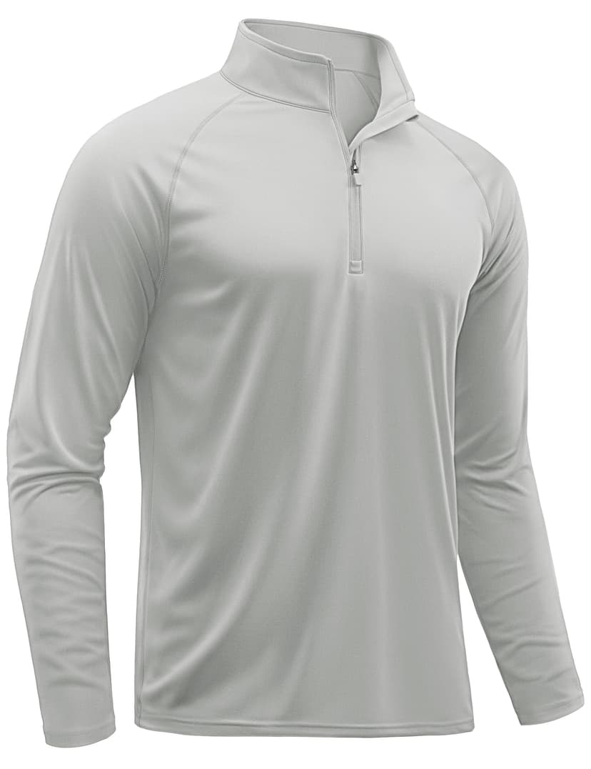 TACVASEN Men's Long Sleeve Athletic Shirts 1/4 Pullover Zip Sun Protection Rash Guard UPF 50+ Outdoor Running T-Shirts