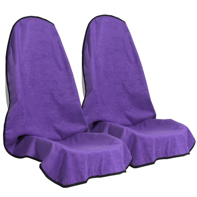 LoyaGour Car Seat Cover Protector Front Seats,for Gym Workout,Running,Swimming,Beach and Hiking,Waterproof Sweat Towel Bucket Seat Covers for Cars SUV Trucks (Purple, 2Pcs)