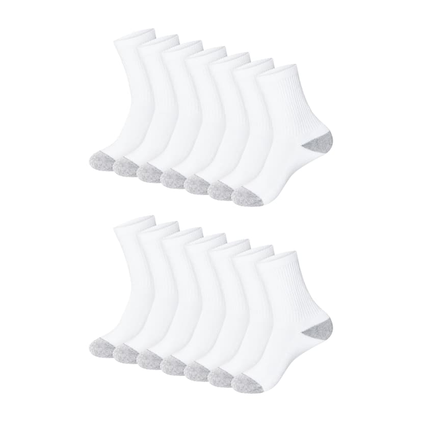 Hanes Women's Crew, Ankle, and No-Show Moisture-Wicking Cushioned Athletic Socks (14 Pack)