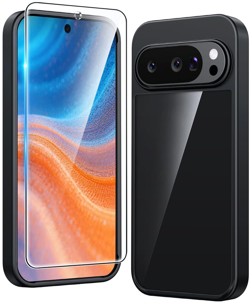 FNTCASE for Google Pixel 10 Case: Pixel 10 Pro Case Google 9/9 Pro Non-Yellowing Clear Slim Case | Rugged Anti-Drop Shockproof Scratch Protective Thin Transparent Crystal Cell Phone Cover(Black)