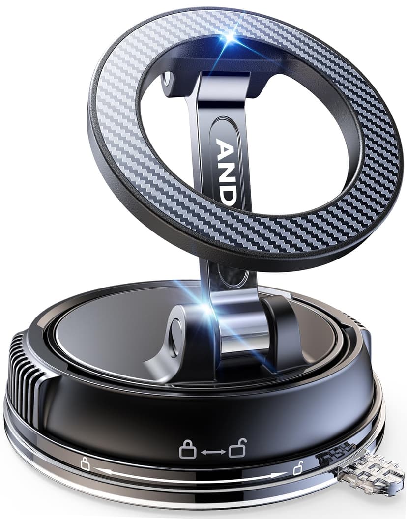 ANDERY Car Phone Holder for Magsafe [78+LBS Strongest Suction & 2400gf Magnetic] 360° Adjustable Car Phone Mount, Phone Holders for Your Car for iPhone 17-12 Pro Max Plus Air, Carbon Fiber