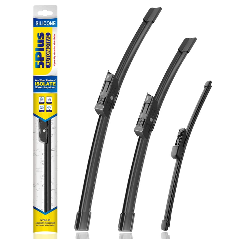 5 PLUS Silicone Windshield Wipers Fits VW Atlas 2018-2023 (3 PACK) | 26"+22"+11",Long-Lasting Silicone Wiper Blades,All-Weather Durability,Streak-Free Wiping,Clear Visibility in Harsh Weather