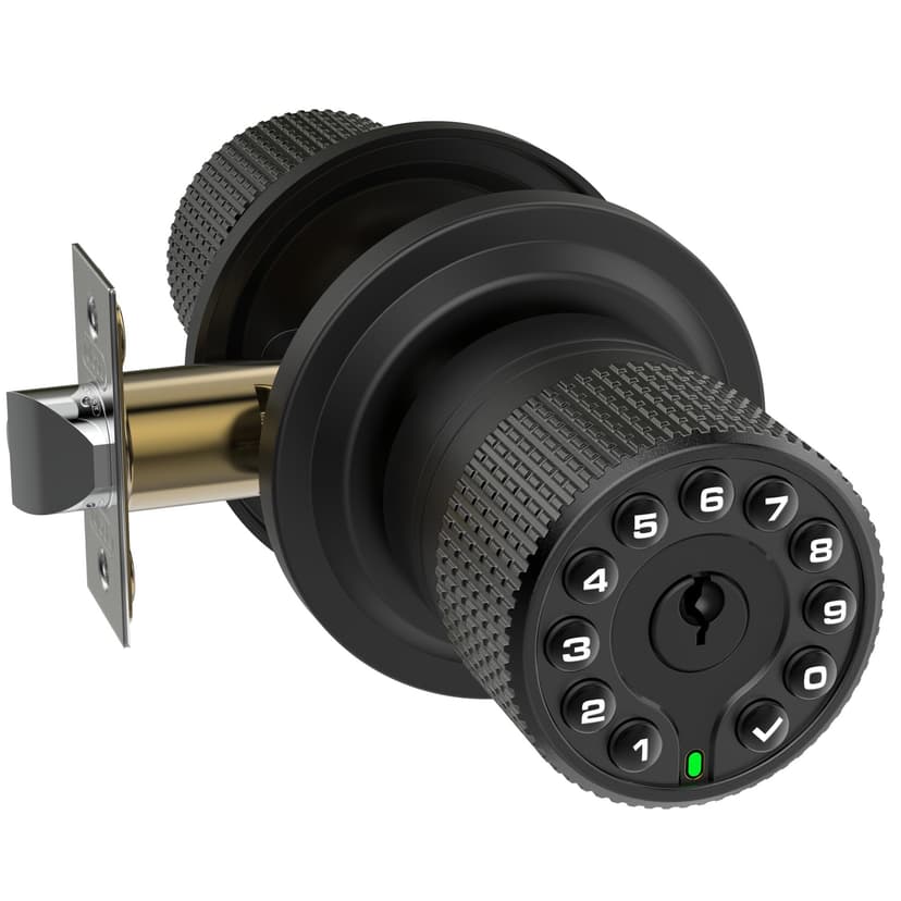 iulock Keypad & Key Smart Door Lock, 50 User Codes, Waterproof, Auto Lock - Matte Black